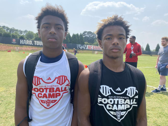 Aaryn Tate, left, and Jadyn Tate of McLeansville (N.C.) Northeast Guilford High will be fighting for football scholarship offers this month.