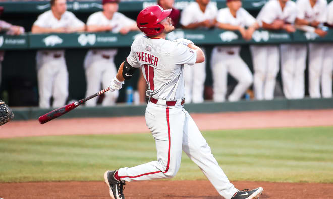 Arkansas outfielder Jared Wegner was drafted in the 9th round of the 2023 MLB Draft by the New York Yankees.