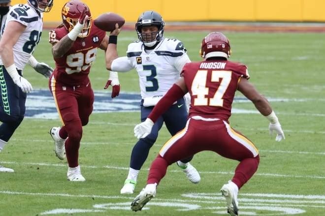 Washington Football Team linebacker Khaleke Hudson (47) prior to