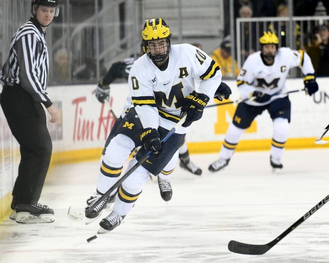 Senior forward Will Lockwood led the Wolverines in goals (16), power-play goals (X) and shots (X) last year. 