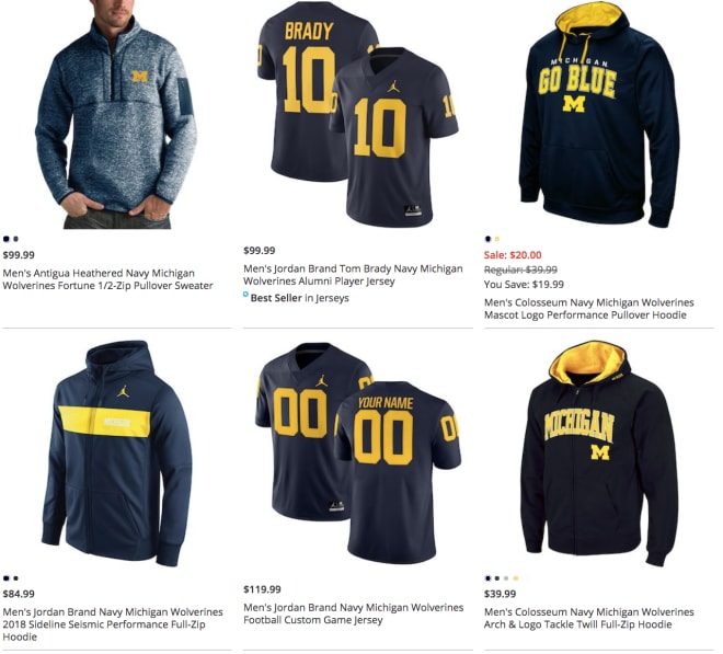 Men's Jordan Brand Navy Michigan Wolverines Football Custom Game Jersey Size: Small