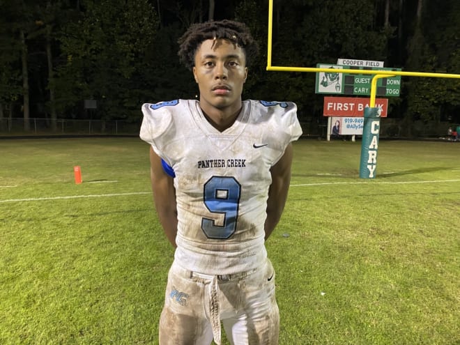 Cary (N.C.) Panther Creek junior defensive end Tyler Thompson is ranked No. 18 overall in the state of North Carolina in the class of 2023.