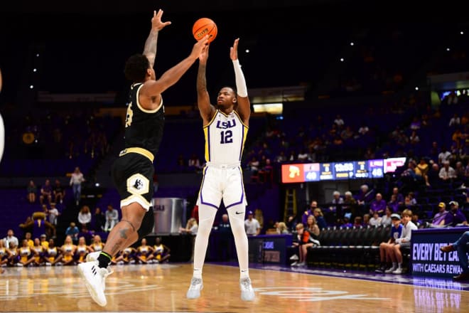 LSU forward KJ Williams scored 15 points in the Tigers' 78-75 win over Wofford in the Pete Maravich Assembly Center on Sunday afternoon.