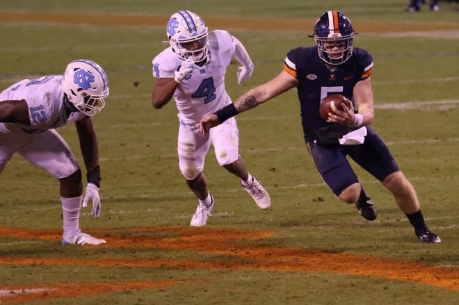 Coming off a win over NC State last fall, UNC allowed UVA 28 straight points in a road loss. 