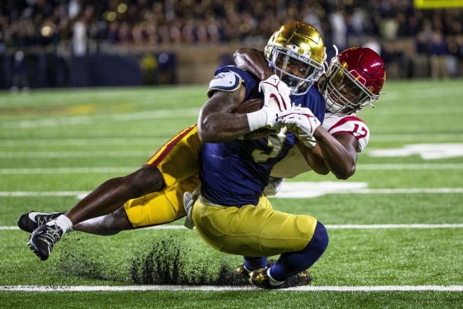 USC cornerback Christian Roland-Wallace had 3 tackles and 3 pass breakups vs. Notre Dame.