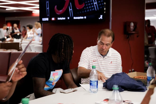 Five-star CB Desmond Ricks on a recent visit to Alabama.