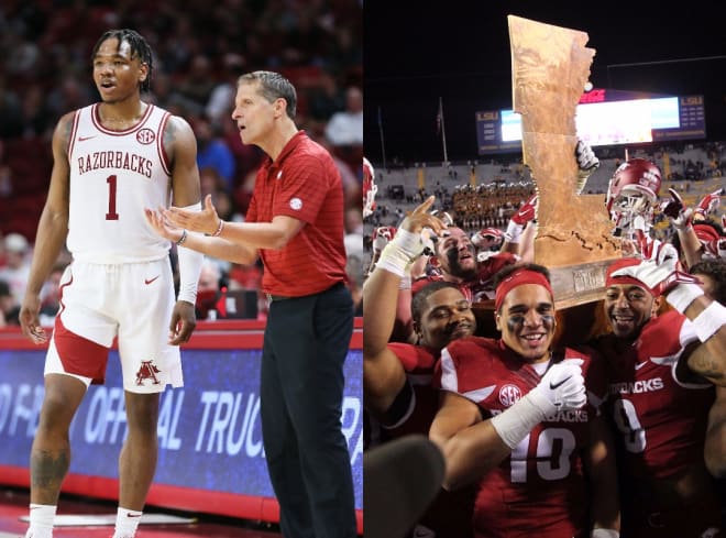 Arkansas' men's basketball and football teams are both in action Saturday.