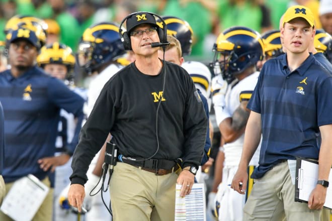 Jim Harbaugh defeated Notre Dame as Michigan's starting quarterback in 1985-86 and as Stanford's head coach in 2009-10.