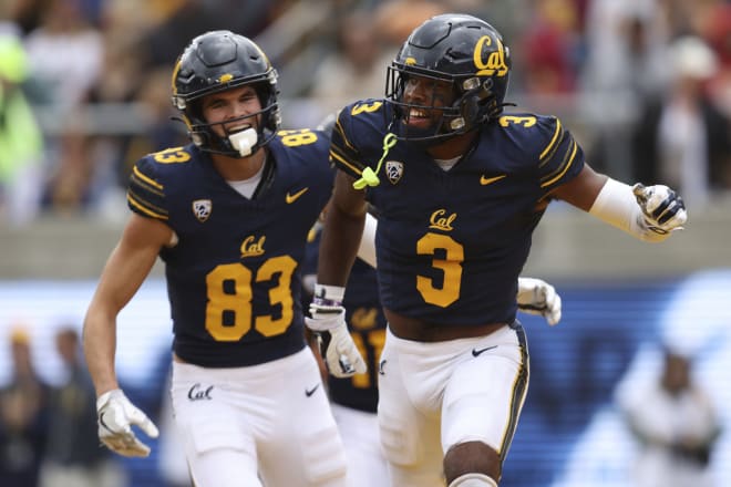 Cal receiver Jeremiah Hunter (3) a touchdown this season in a game against Arizona State.