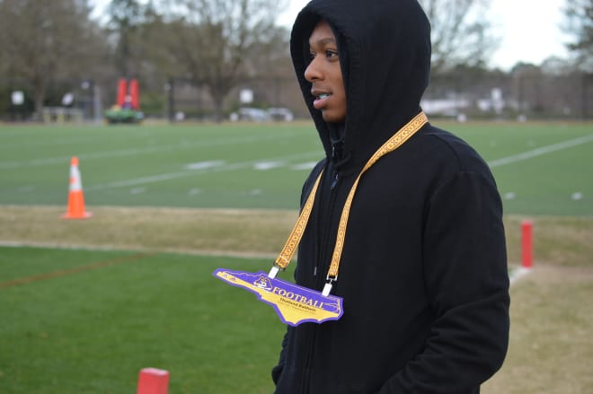 Rivals three-star DB Thailand Baldwin has struck up a solid relationship with ECU coaches Lynch and Shankweiler.