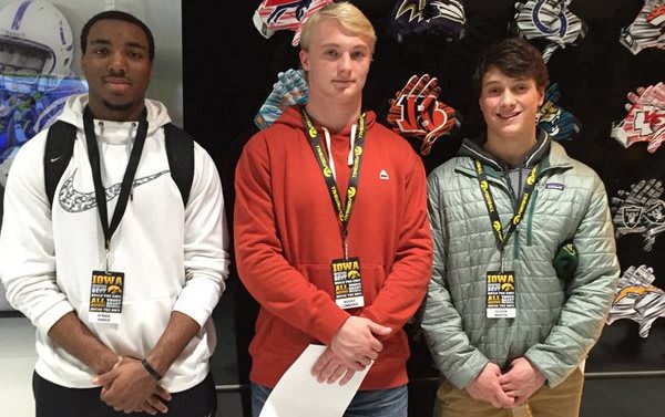 In-state prospects O'Rien Vance, Rocky Lombardi, and Oliver Martin at Iowa's junior day.
