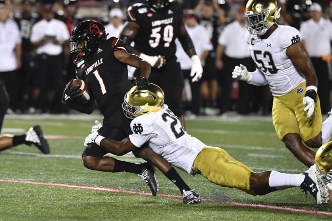 Louisville wide receiver Tutu Atwell presents one matchup problem for Notre Dame.