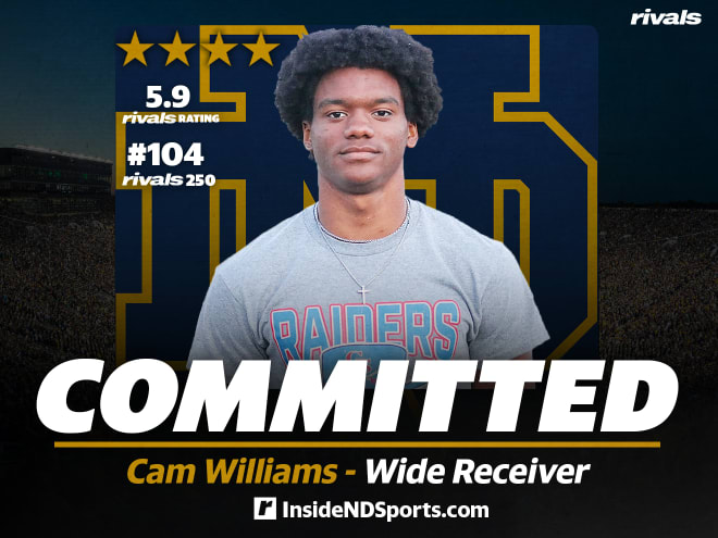 Cam Williams chose Notre Dame over Michigan, Iowa, Wisconsin, Cincinnati and others. 