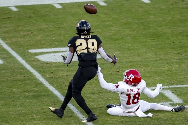 Simeon Smiley finished his Purdue career with 77 tackles to go along with two interceptions.