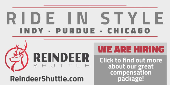 With three shuttles to and from Chicago's O'Hare Airport from Purdue's campus and five shuttles per day to and from Indianapolis International Airport, Reindeer Shuttle saves you the drive and allows you to relax before catching your flight.  We offer multiple pick-up and drop-off locations, both on campus and from area hotels.  Book your next ride today!  Interested in driving for Reindeer Shuttle?  We are actively seeking both part-time and full-time drivers to join our team as we grow strategically.  We offer flexible, full and part-time schedules.  For more information apply here. 