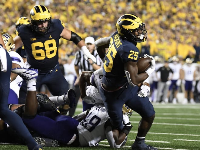 Michigan Wolverines football running back Hassan Haskins rushed for over 100 yards for the fifth time in his career.