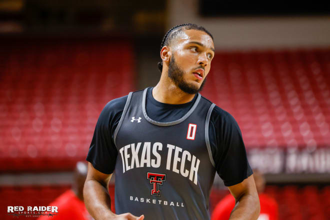 Kevin Obanor during Texas Tech's first practice in late September.