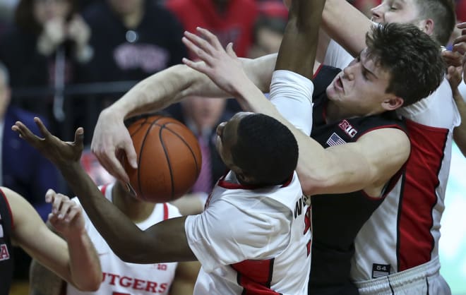 Nebraska suffered its second straight last-second loss and its fourth defeat in a row, falling to Rutgers 65-64 on Saturday.