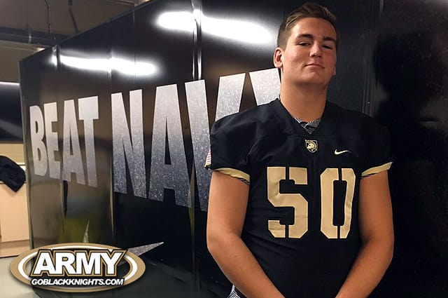 Offensive lineman, Caden Williams during his unofficial visit to Army West Point