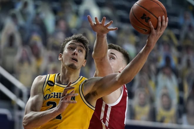Michigan Wolverines basketball sophomore wing Franz Wagner notched a double-double against Wisconsin.