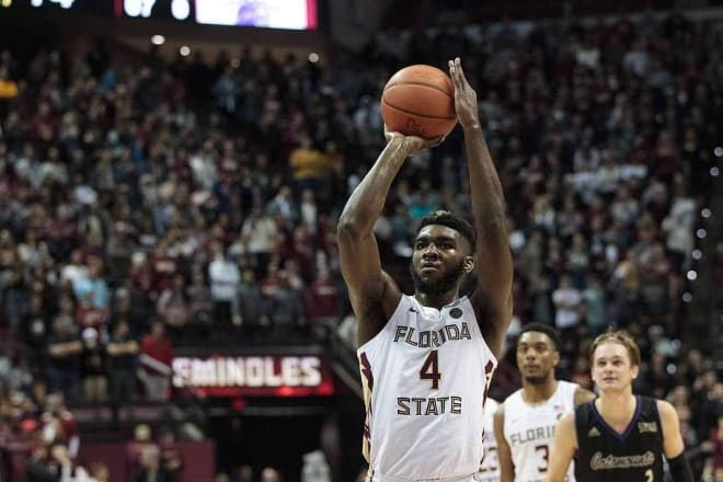 Florida State's Patrick Williams shoots a free throw, of which he made at an 84% clip in his one year of college