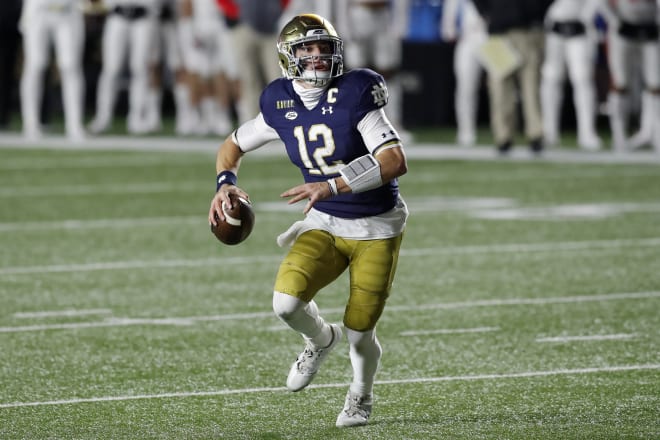 Notre Dame Fighting Irish football fifth-year senior quarterback Ian Book