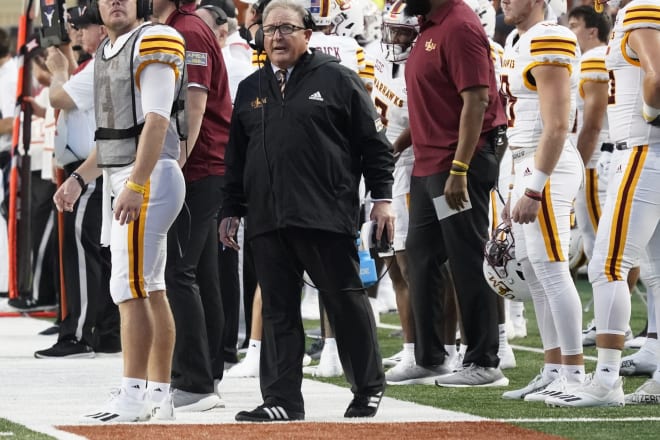 Louisiana Monroe Warhawks head coach Terry Bowden against the Texas Longhorns in the first half at Darrell K Royal-Texas Memorial Stadium. Photo |  Scott Wachter-USA TODAY Sports