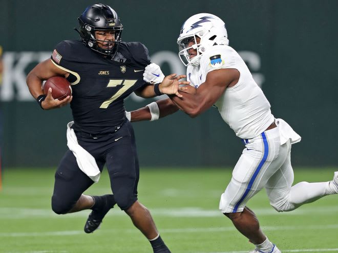 Aside from his 2nd quarter TD, Army quarterback Jemel Jones was locked down all day