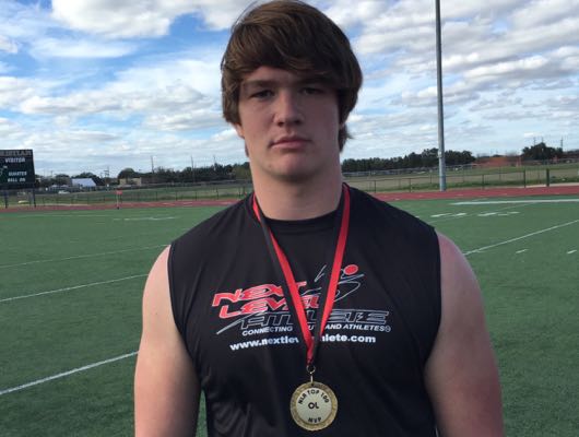 Huffman (Texas) Hargrave 2017 offensive tackle Dennis Bardwell at the NLA Houston event.