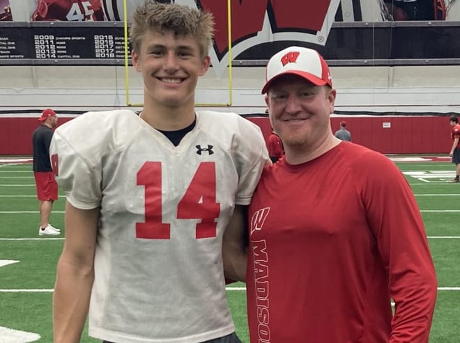 Sophomore linebacker Derek Weisskopf seen here at Wisconsin's camp last summer. 