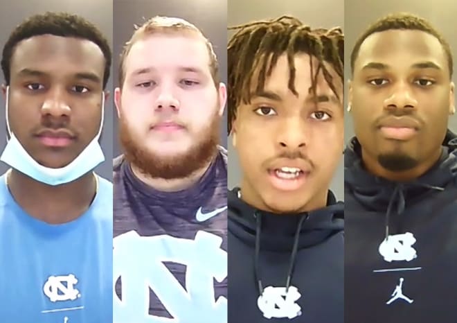 Four Tar Heels met with the media following Saturday's practice to field questions about spring ball and more.