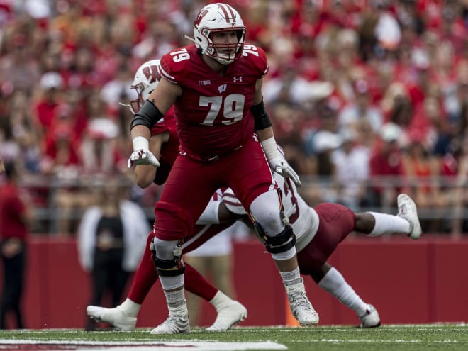 Wisconsin offensive tackle Jack Nelson returns with the most snaps from a season ago. 