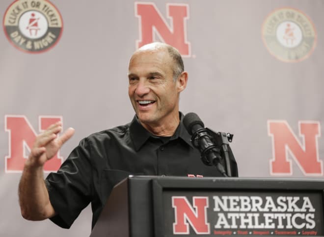 NU head coach Mike Riley visited with some high school coaches in the Omaha area this past week.
