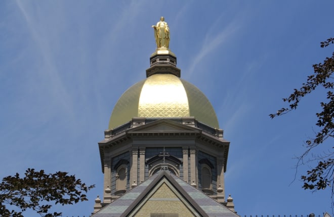 The Golden Dome on Notre Dame’s campus in South Bend