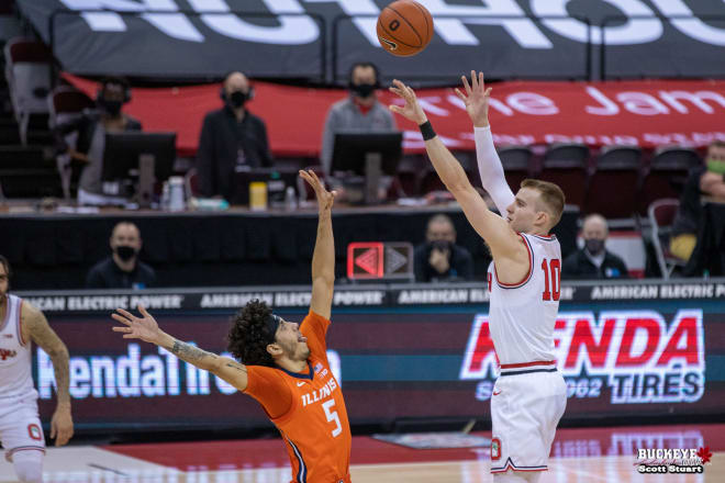Justin Ahrens hit 42% of his 3-point attempts last season for Ohio State, averaging 5.7 points per game. 