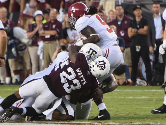 The Aggie defense eliminated Alabama's running game in the second half, but it was too late.