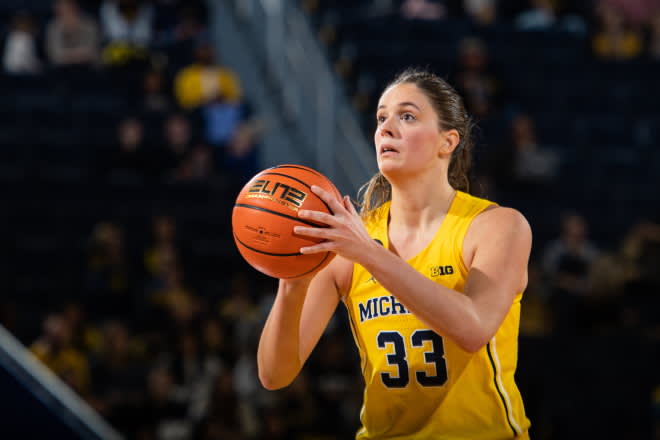 Post Emily Kizer is Michigan's leading scorer so far this year