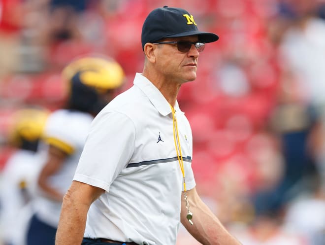 Michigan football coach Jim Harbaugh