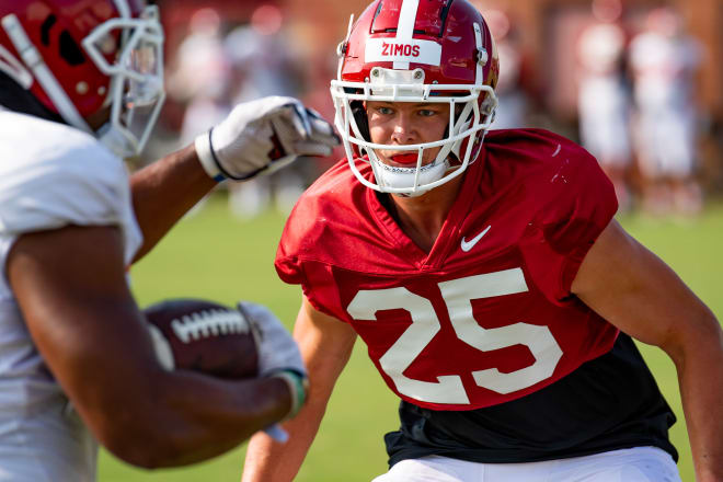 Zach Zimos got some one-on-one work with Barry Odom on Monday.