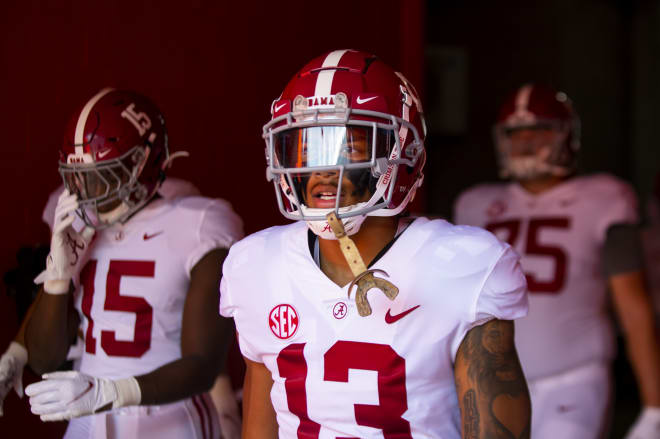 Alabama Crimson Tide defensive back Malachi Moore (13) against the Florida Gators at Ben Hill Griffin Stadium. Photo | Mark J. Rebilas-USA TODAY Sports