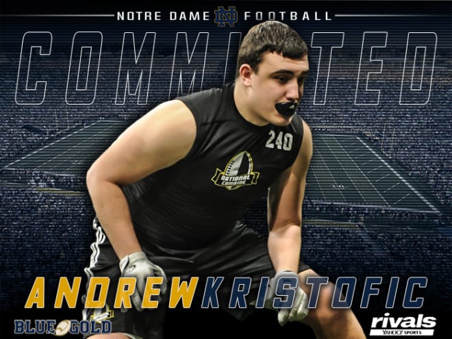 Notre Dame continued its 2019 momentum Monday by landing a commitment from OT Andrew Kristofic 