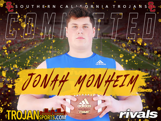 Four-star Moorpark HS offensive lineman Jonah Monheim committed to USC on Saturday.