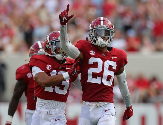 Alabama Crimson Tide defensive back Marcus Banks (26) announced Monday that he entered his name in the NCAA transfer portal