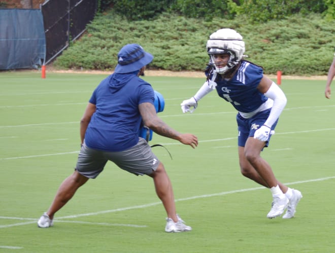 Georgia Tech's LaMiles Brooks goes through a drill at a recent practice.