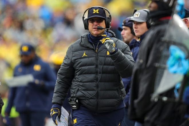 Jim Harbaugh will not be on the sideline with his Michigan team for the Maryland game. 