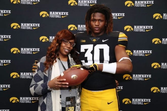 Florida defensive end Taajhir McCall and his mom visited Iowa City this weekend.