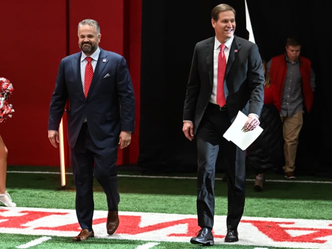 Matt Rhule (left) and Trev Alberts