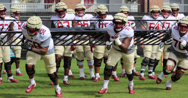 With returning linemen like Bless Harris (58), D'Mitri Emmanuel (71) and Casey Roddick (70), FSU has by far the most starts of any FBS OL room.