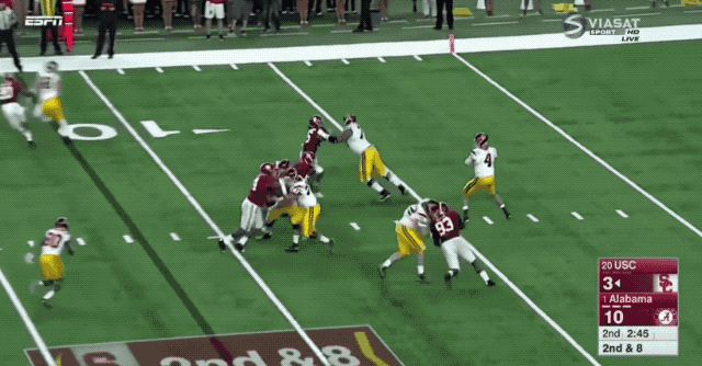 Marlon Humphrey returns an interception for a touchdown against USC during the 2016 season 