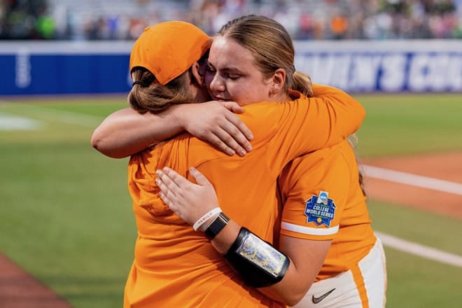 Ashley Rogers hugged Karen Weekly following the Lady Vols' loss to FSU.